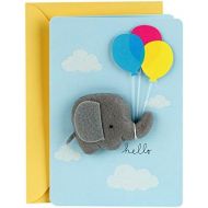 Hallmark Signature Baby Shower Card for Baby Boy (Elephant with Balloon)