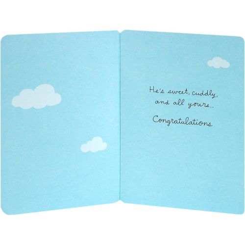  Hallmark Signature Baby Shower Card for Baby Boy (Elephant with Balloon)