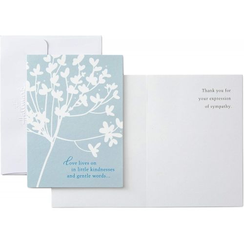  Hallmark Pack of 20 Thank You for Your Sympathy Cards, Cherry Blossom (Funeral Thank You Cards)