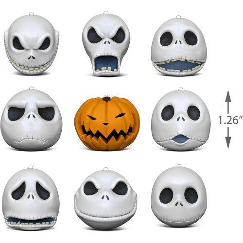  Hallmark Keepsake Christmas Ornaments 2018 Year Dated, Tim Burtons The Nightmare Before Christmas The Many Faces of Jack Skellington 25th Anniversary, Porcelain, Set of 9