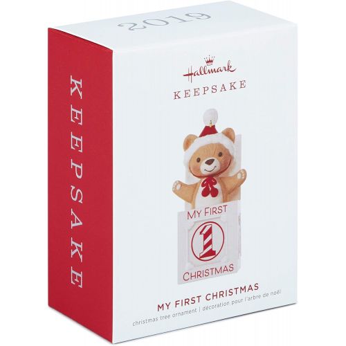  Hallmark Keepsake 2019 Year Dated Baby My First Christmas Jack-in-The-Box Bear Ornament