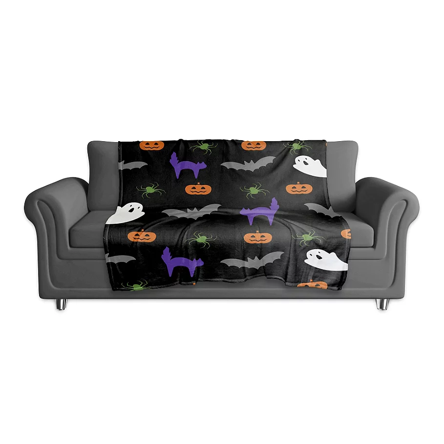  Halloween Damask Throw Blanket