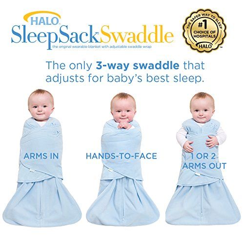  Halo HALO SleepSack Micro-Fleece Swaddle, Cream, Newborn