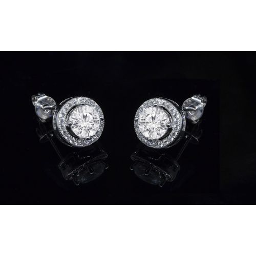  Halo Stud Earrings with Swarovski Elements