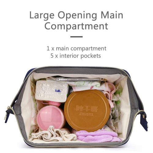  HaloVa Diaper Bag, Trendy Baby Nappy Backpack, Anti-Theft Travel Shoulders Bag, Large Maternity Infant Nursing Rucksack, with Insulated Milk Bottle Pockets and Wet Clothing Pocket,