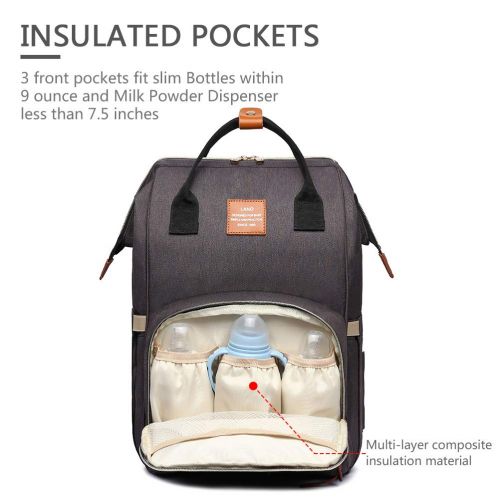  HaloVa Diaper Bag Multi-Function Waterproof Travel Backpack Nappy Bags for Baby Care, Large Capacity, Stylish and Durable, Gray