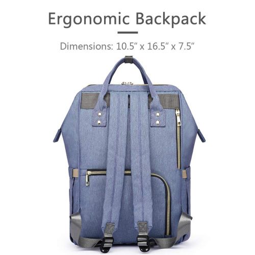  HaloVa Diaper Bag Multi-Function Waterproof Travel Backpack Nappy Bags for Baby Care, Large Capacity, Stylish and Durable, Purple-Blue