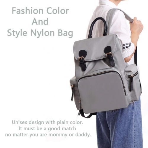  HaloVa Diaper Bag, Fashion Mommy Baby Bag, Multifunction Waterproof Travel Backpack, Large Capacity Maternity Nappy Bag, Black