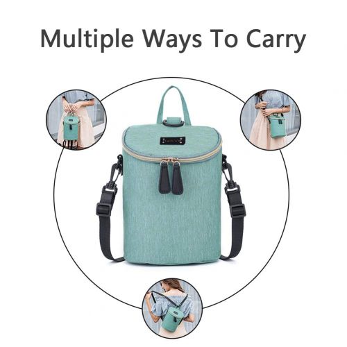  HaloVa Baby Bottle Bag, Mini Diaper Backpack, Insulated Breastmilk Milk Tote Crossbody Bag, Double...