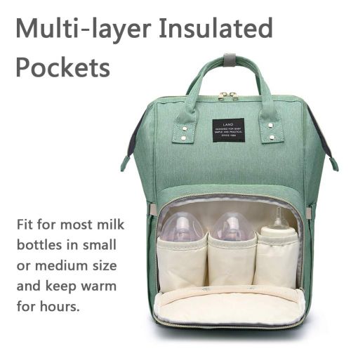  HaloVa Diaper Bag Multi-Function Waterproof Travel Backpack Nappy Bags for Baby Care, Large Capacity, Stylish and Durable, Linen