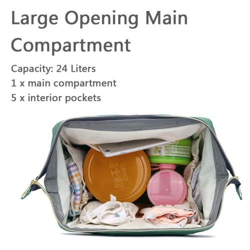  HaloVa Diaper Bag Multi-Function Waterproof Travel Backpack Nappy Bags for Baby Care, Large Capacity, Stylish and Durable, Linen