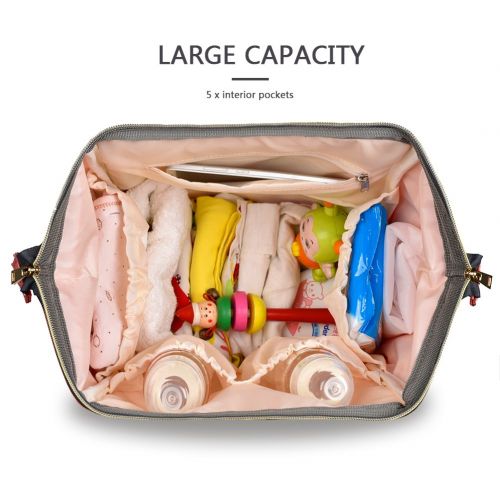  HaloVa Diaper Bag Multi-Function Waterproof Travel Backpack Nappy Bags for Baby Care, Large Capacity, Stylish and Durable, Linen