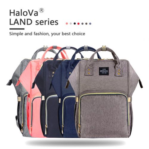  HaloVa Diaper Bag Multi-Function Waterproof Travel Backpack Nappy Bags for Baby Care, Large Capacity, Stylish and Durable, Linen