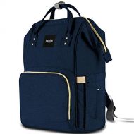 [아마존베스트]HaloVa Diaper Bag Multi-Function Waterproof Travel Backpack Nappy Bags for Baby Care, Large Capacity, Stylish and Durable Dark Blue