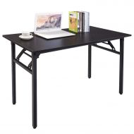 Halter Folding Computer Desk - Foldable Writing & Study Table for Home & Office Desk Use - Black (47)