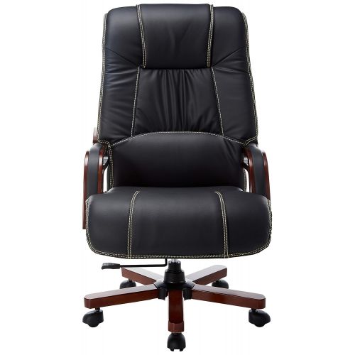  Halter EY-14A Fully Assembled Ergonomic Reclining PU Leather Executive Office Chair with Adjustable Lumbar Support and Tilt Tension  Zero Back Pain - 46.5 X 25 X 19.7 - 22