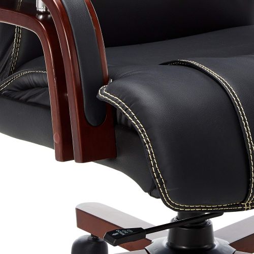  Halter EY-14A Fully Assembled Ergonomic Reclining PU Leather Executive Office Chair with Adjustable Lumbar Support and Tilt Tension  Zero Back Pain - 46.5 X 25 X 19.7 - 22