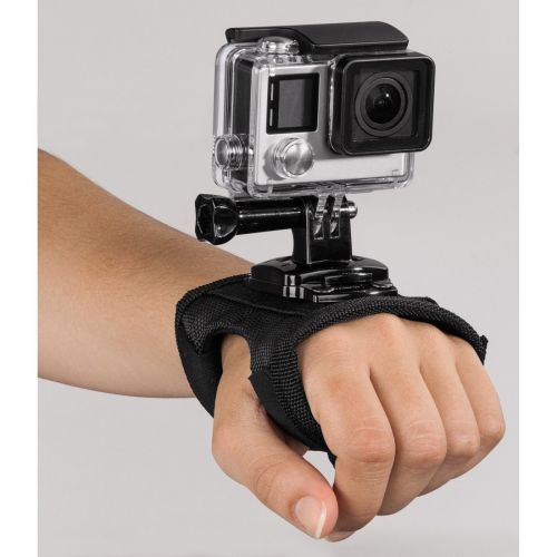  Hama Handhalterung (fuer GoPro Actioncam, Groesse M, groessenverstellbarer Klettverschluss, 360° drehbar) schwarz