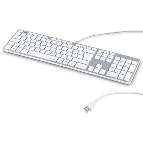  [아마존베스트]Hama PC Keyboard Ultra Slim Apple Design USB Wired German Layout QWERTZ White / Silver