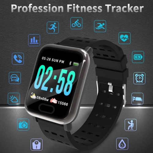  Hamag 2019 Waterproof Fitness Tracker SmartWatch with Heart Rate Monitor,Christmas Gift Outdoor Sport Smart Watch with Sleep Monitor Blood Pressure GPS Activity Tracker Pedometer Watch f