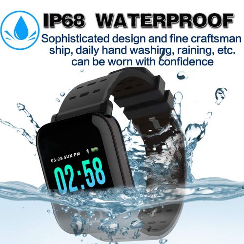  Hamag 2019 Waterproof Fitness Tracker SmartWatch with Heart Rate Monitor,Christmas Gift Outdoor Sport Smart Watch with Sleep Monitor Blood Pressure GPS Activity Tracker Pedometer Watch f