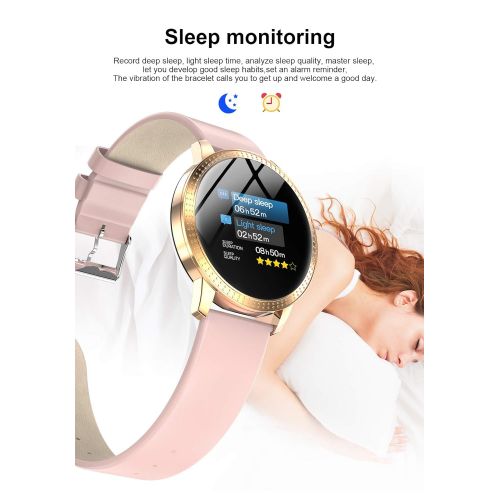  Hamag Women Smart Watch,Fitness Tracker Watch with All-Day Blood Pressure Heart Rate Sleep Monitor,IP67 Waterproof Activity Tracker Sport Outdoor Running Bracelet with Step&Calorie Count