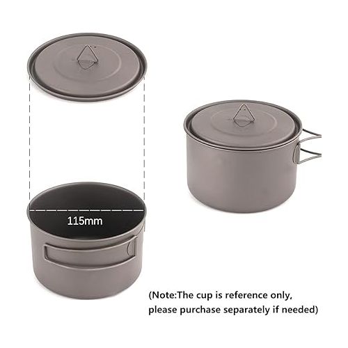  Universal Titanium Cup Lid, Mug Lid, Titanium Camping Pot Lid (115mm/4.5in)