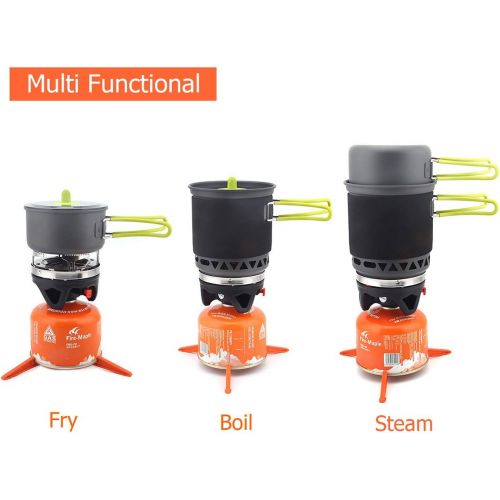  Hamans Camping Backpacking Stove Cooking System Lightweight Portable Stove Set with 750ML Pot and 250ML Fry Pan