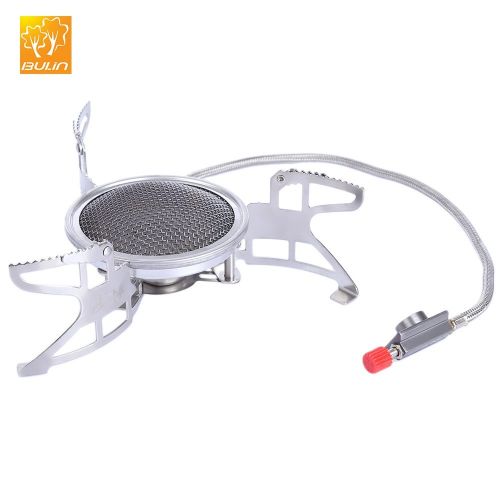  Hamans IDS Home Outdoor Mini Gas Stove Foldable Cooking Camping Split Burner for Campers, Hikers, Hunter, Geologists - Silver