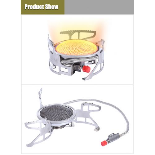  Hamans IDS Home Outdoor Mini Gas Stove Foldable Cooking Camping Split Burner for Campers, Hikers, Hunter, Geologists - Silver