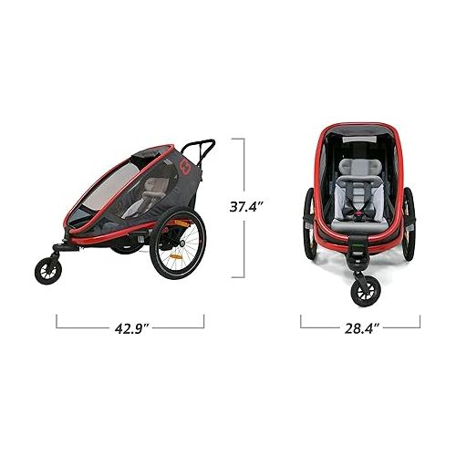  Hamax Outback One Seat Reclining Multi-Sport Child Bike Trailer + Stroller (Jogger Wheel Sold Separately)