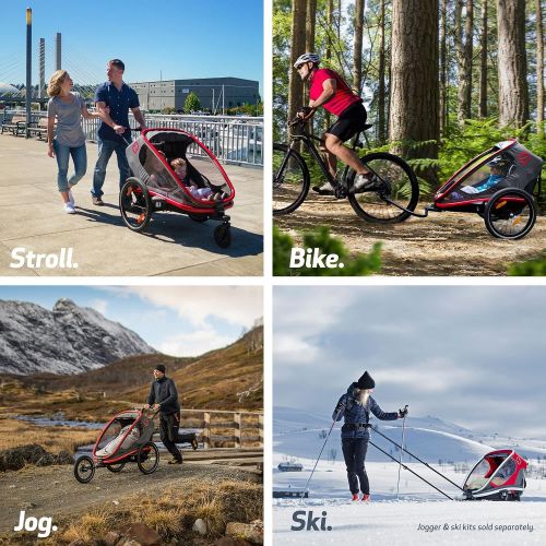  [아마존베스트]Hamax Outback Reclining Multi-Sport Child Bike Trailer + Stroller - 2020 Model (Jogger Wheel Sold Separately) (Grey/Black, One Seat)