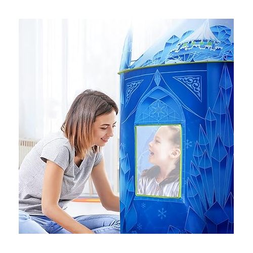  Princess Play Tent, Frozen Toy for Girls, Ice Castle Kids Tent Indoor and Outdoor, Large Imaginative Playhouse 51