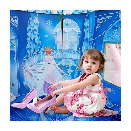  Princess Play Tent, Frozen Toy for Girls, Ice Castle Kids Tent Indoor and Outdoor, Large Imaginative Playhouse 51