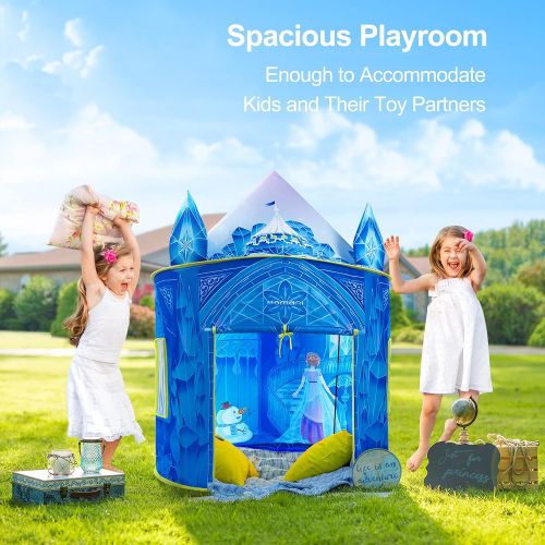  Hamdol Princess Play Tent for Girls, Ice Castle Kids Tent Indoor and Outdoor with Dreamy Graphic Pattern, Large Imaginative Playhouse 51 X 40 with Carry Bag for Girls Gift