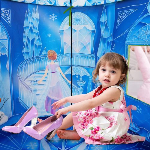  Hamdol Princess Play Tent for Girls, Ice Castle Kids Tent Indoor and Outdoor with Dreamy Graphic Pattern, Large Imaginative Playhouse 51 X 40 with Carry Bag for Girls Gift
