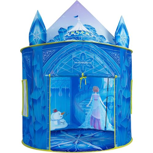  Hamdol Princess Play Tent for Girls, Ice Castle Kids Tent Indoor and Outdoor with Dreamy Graphic Pattern, Large Imaginative Playhouse 51 X 40 with Carry Bag for Girls Gift