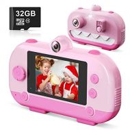 [아마존베스트]Hamdol Kids Camera, Girls Toys Camera for Kids 3 4 5 6 7 8 Year, Toddler Camera 12MP Selfie Camera Christmas Birthday Toys for Girls, 2.5K HD Digital Video Camera with 32GB SD Card