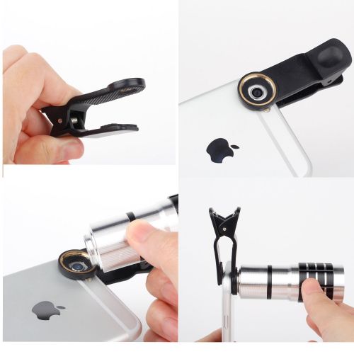  [Hamee Original](Original Retail Packaging) Universal Smart Clip 10 Times Zoomable Lens for Cell Phone with adjustable feature Lens Clip Camera Photo Kit Smartphone Lens For iPhon