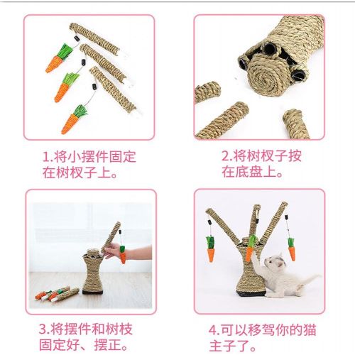  Hamiledyi Bunny Fun Tree Perfect Rabbits Chew Bite Toys Carrot with Guinea Pig Tooth Cleaning andSmall Animal Activity Play