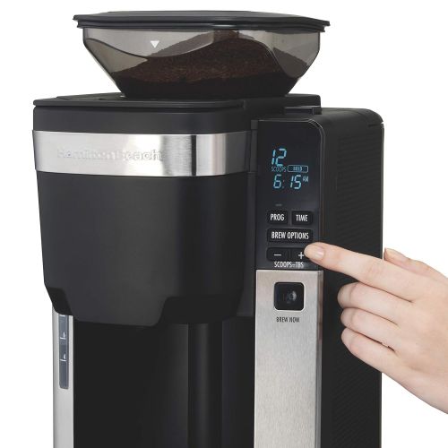  Hamilton Beach 45400 Coffee Maker, Automatic Grounds Dispensing for Pre-Ground Coffee, Black