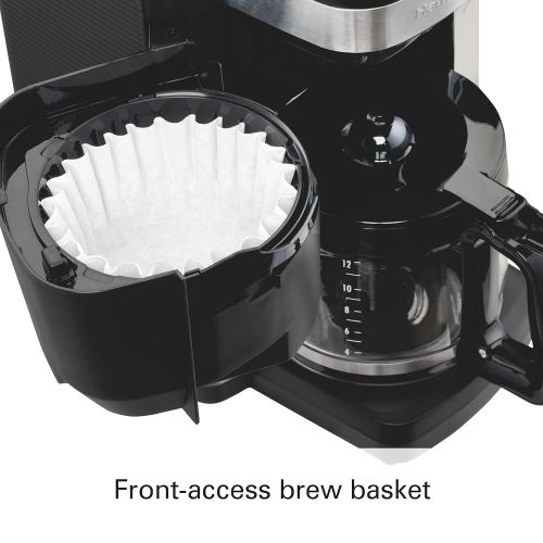  Hamilton Beach 45400 Coffee Maker, Automatic Grounds Dispensing for Pre-Ground Coffee, Black