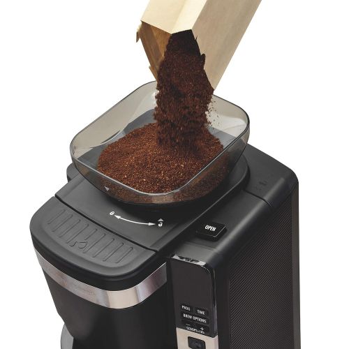  Hamilton Beach 45400 Coffee Maker, Automatic Grounds Dispensing for Pre-Ground Coffee, Black