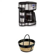 Hamilton Beach Single Serve Coffee Brewer and Full Pot Coffee Maker and 80675 Permanent Gold Tone Filter Bundle