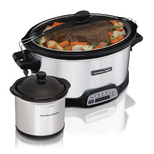  Hamilton Beach 7 Quart Stay or Go Programmable Slow Cooker with Party Dipper #33477