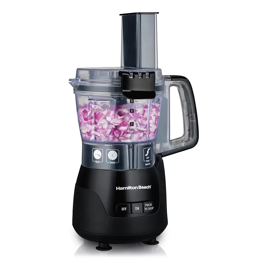  Hamilton Beach Stack & Snap 4-Cup Compact Food Processor in Black