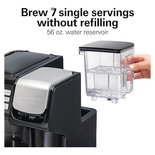  Hamilton Beach FlexBrew Trio 2-Way Coffee Maker, Compatible with K-Cup Pods or Grounds, Combo, Single Serve & Full 12c Pot, Black - Fast Brewing (49902)