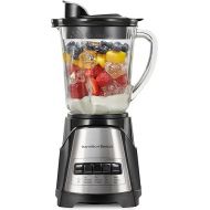 Hamilton Beach Power Elite Wave Action Blender For Shakes and Smoothies, Puree, Crush Ice, 40 Oz Glass Jar, 12 Functions, Stainless Steel Ice Sabre Blades, 700 Watts, Black (58148A)