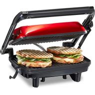 Hamilton Beach Panini Press Sandwich Maker & Electric Indoor Grill with Locking Lid, Opens 180 Degrees for any Thickness for Quesadillas, Burgers & More, Nonstick 8