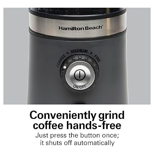  Hamilton Beach Electric Coffee Grinder for Beans, Spices and More, with Multiple Grind Settings for up to 14 Cups, Removable Stainless Steel Chamber, Grey (80396C), 10 oz